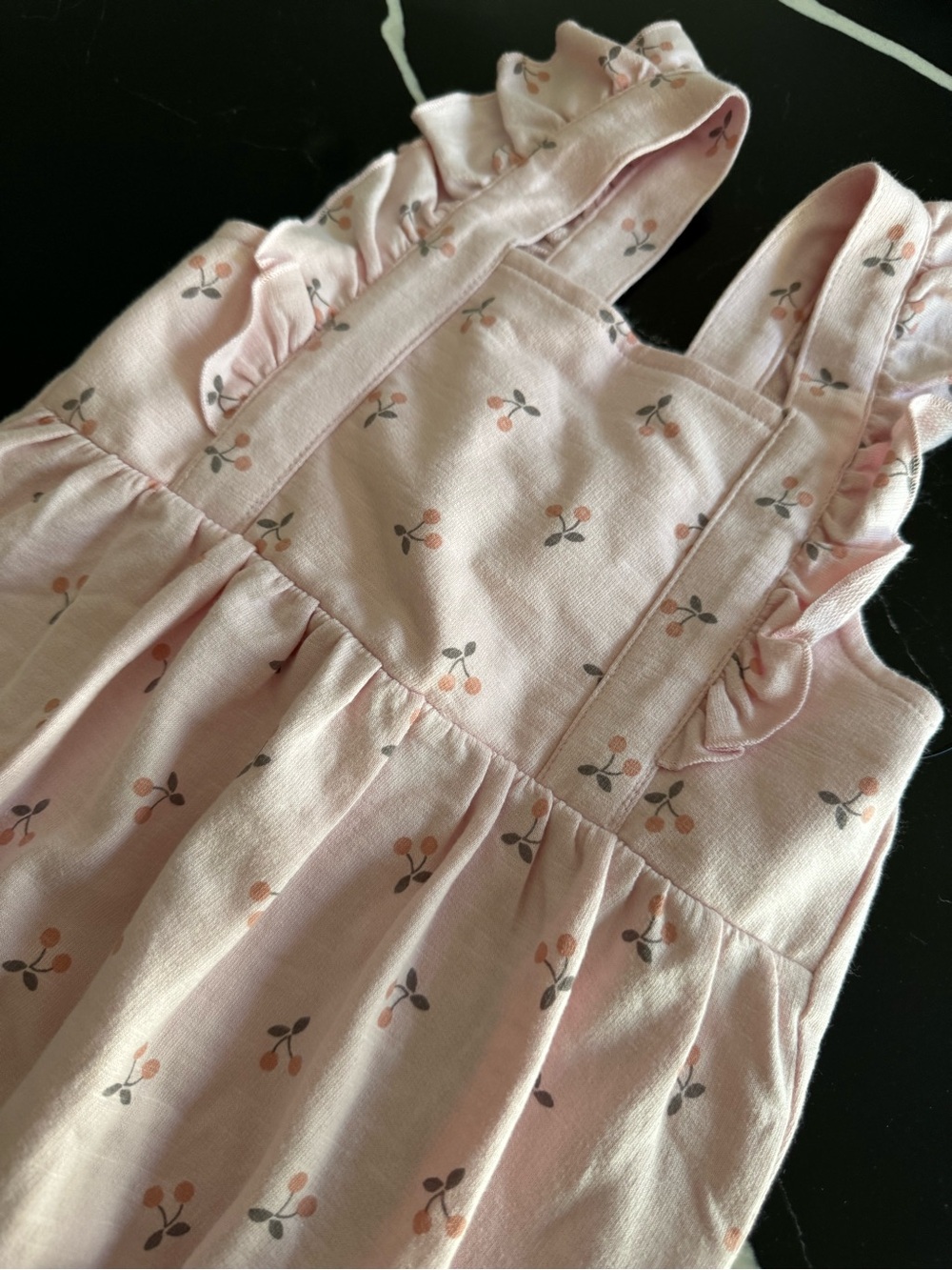 Pink Floral Ruffle Baby Romper - Picture 2 of 4